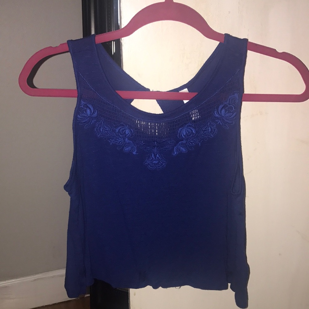 Blue crop top